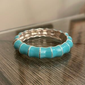 Premier Designs Wavy Turquoise Enamel Clamper Bangle Bracelet